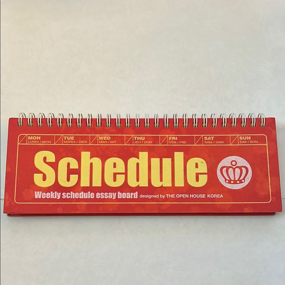 Red Weekly Schedule Board